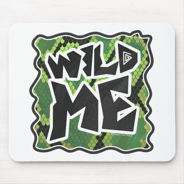 Wild Me Snake Black and Green Print Mouse Pad (Front)