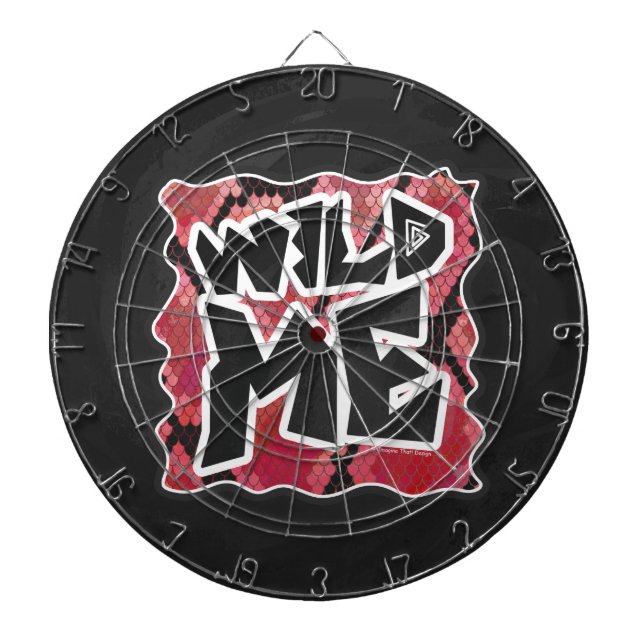 Wild Me Snake Black and Red Print Dartboard (Front)