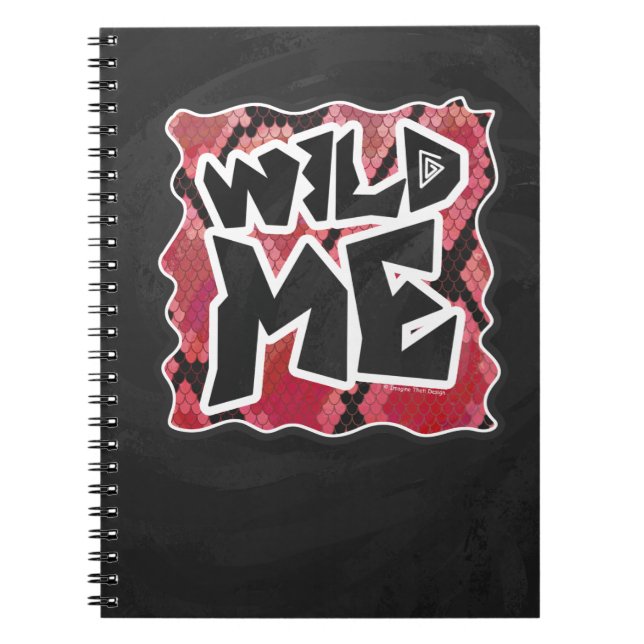 Wild Me Snake Black and Red Print Notebook (Front)
