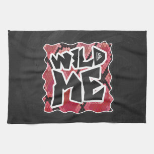 Wild Me Snake Black and Red Print Tea Towel