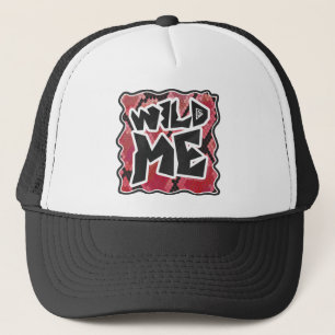 Wild Me Snake Black and Red Print Trucker Hat