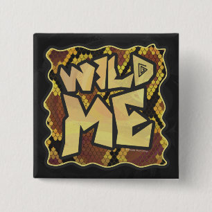 Wild Me Snake Brown and Gold Print 15 Cm Square Badge
