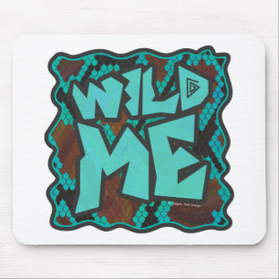 Wild Me Snake Brown and Teal Print Mouse Pad