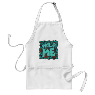 Wild Me Snake Brown and Teal Print Standard Apron