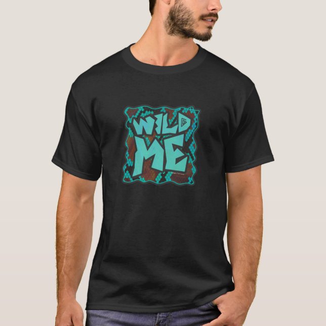 Wild Me Snake Brown and Teal Print T-Shirt (Front)