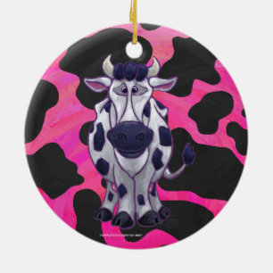 Wild Me Tiger Black and Pink Ceramic Tree Decoration