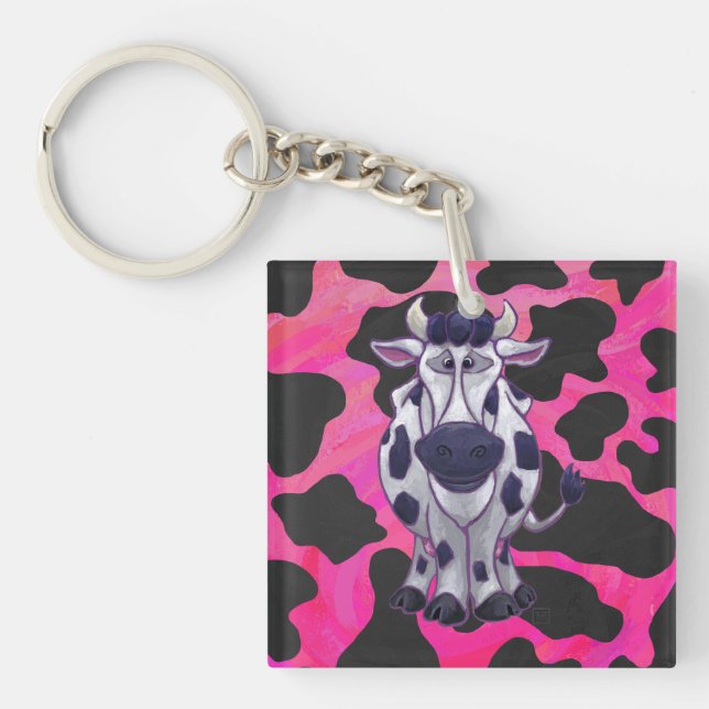 Wild Me Tiger Black and Pink Key Ring (Front)