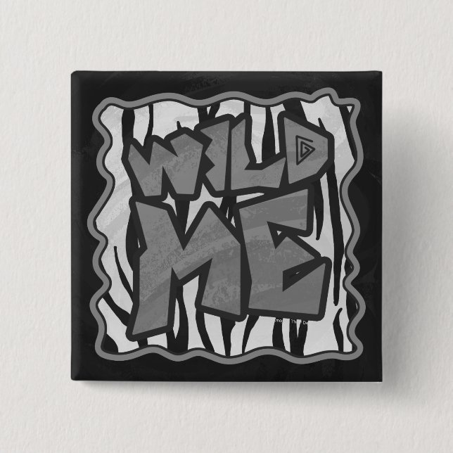 Wild Me Tiger Black and White Print 15 Cm Square Badge (Front)