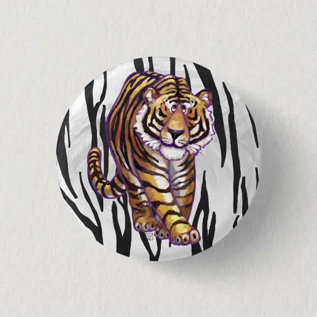 Wild Me Tiger Black and White Print 3 Cm Round Badge (Front)