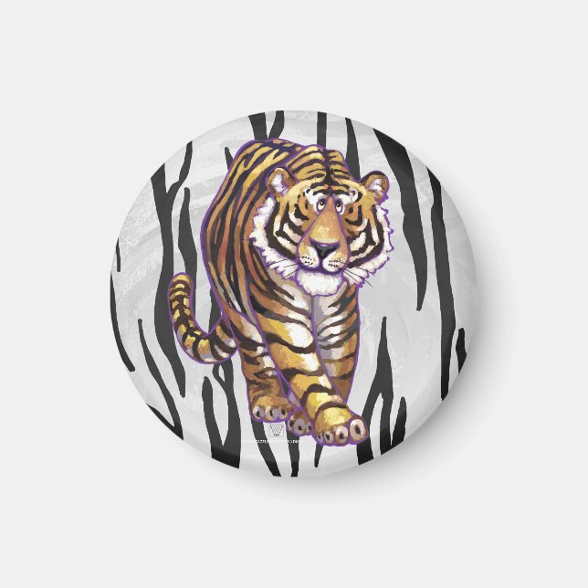 Wild Me Tiger Black and White Print Magnet (Front)