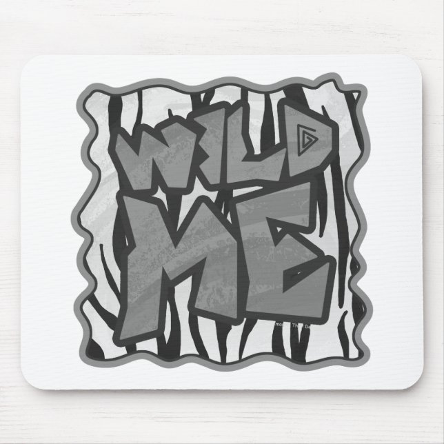 Wild Me Tiger Black and White Print Mouse Pad (Front)