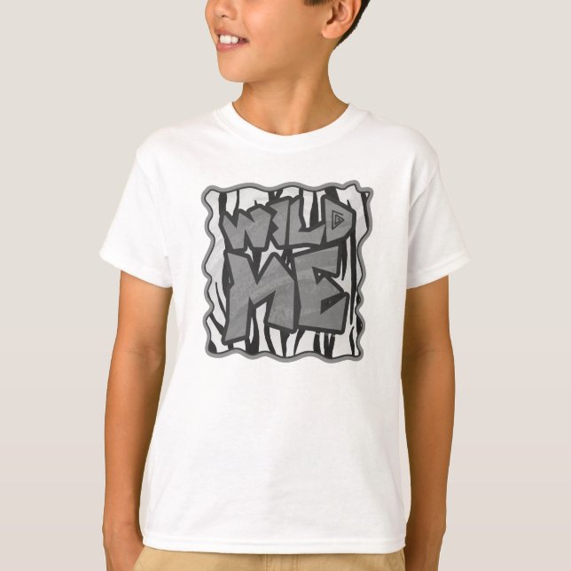 Wild Me Tiger Black and White Print T-Shirt (Front)