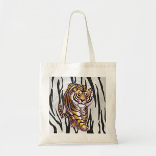 Wild Me Tiger Black and White Print Tote Bag
