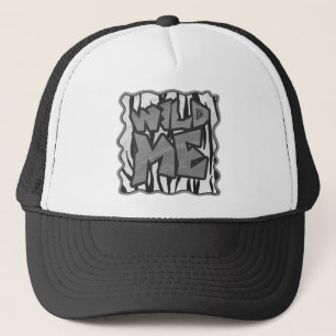 Wild Me Tiger Black and White Print Trucker Hat