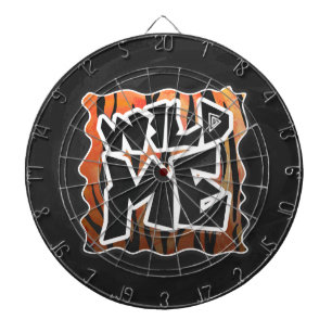 Wild Me Tiger Hot orange and Black Print Dartboard