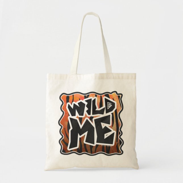 Wild Me Tiger Hot orange and Black Print Tote Bag (Front)