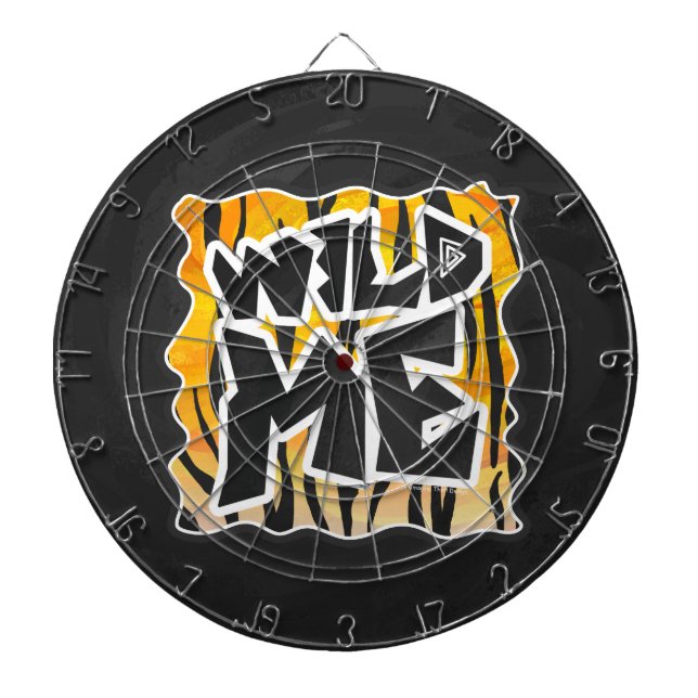 Wild Me Tiger Orange and Black Dartboard (Front)