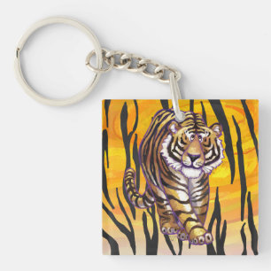 Wild Me Tiger Orange and Black Key Ring