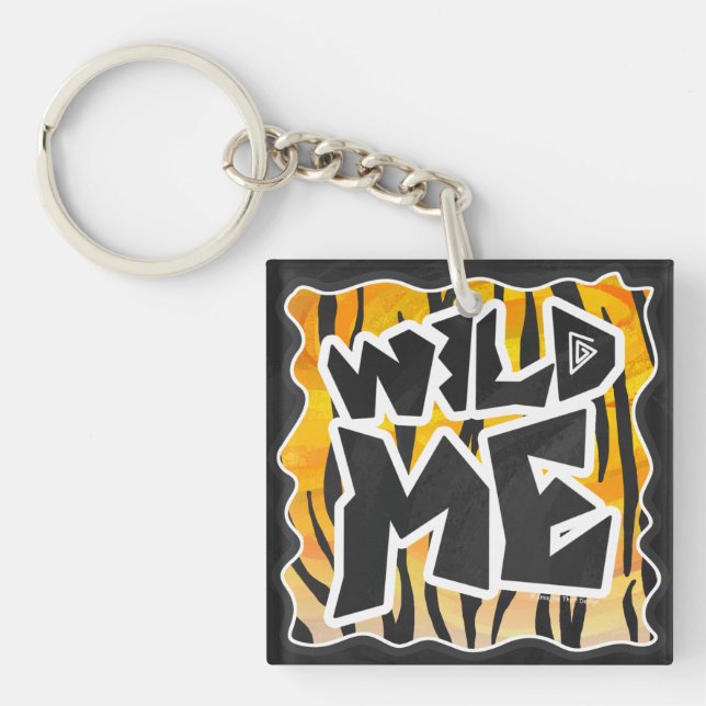 Wild Me Tiger Orange and Black Key Ring (Front)