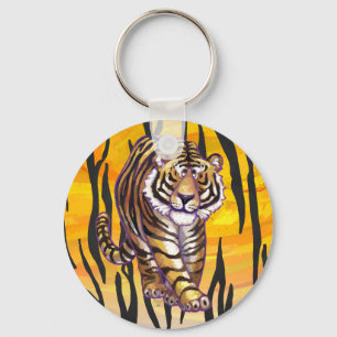 Wild Me Tiger Orange and Black Key Ring