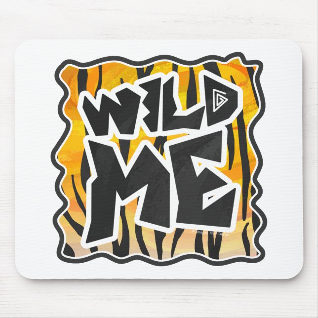 Wild Me Tiger Orange and Black Mouse Pad (Front)