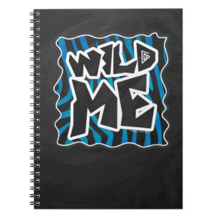 Wild Me Zebra Black and Blue Notebook