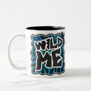 Wild Me Zebra Black and Blue Two-Tone Coffee Mug