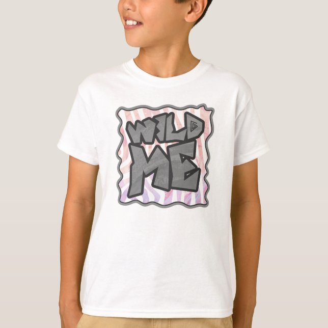 Wild Me Zebra Pink and White T-Shirt (Front)