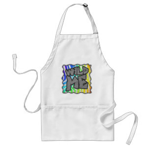 Wild Me Zebra Rainbow and White Print Standard Apron