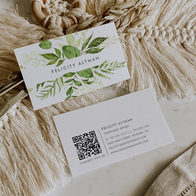 Wild Meadow | Botanical QR Code Business Card (Creator Uploaded)