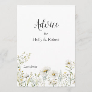 Wild Meadow Daisy Kraft Floral Wedding Advice Card