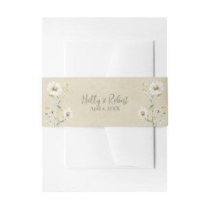 Wild Meadow Daisy Kraft Floral Wedding Invitation Belly Band