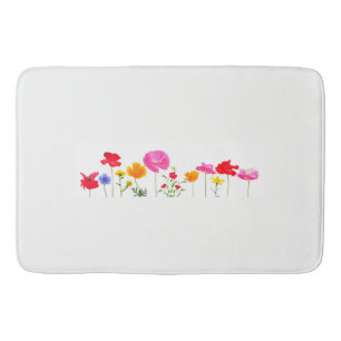 wild meadow flowers bath mat