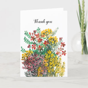 Wild meadow flowers thank you card