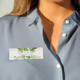 Wild Meadow Green Botanical Name Tag