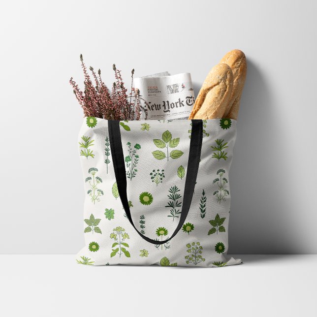 Wild Meadow Herb Green Tote Bag (Creator Uploaded)
