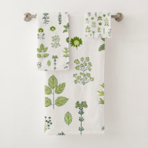 Wild Meadow Herb Green Towel
