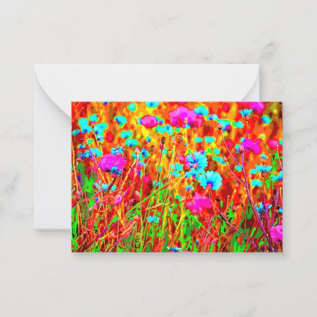 Wild Meadow in Bloom Pop Art Card (Front)