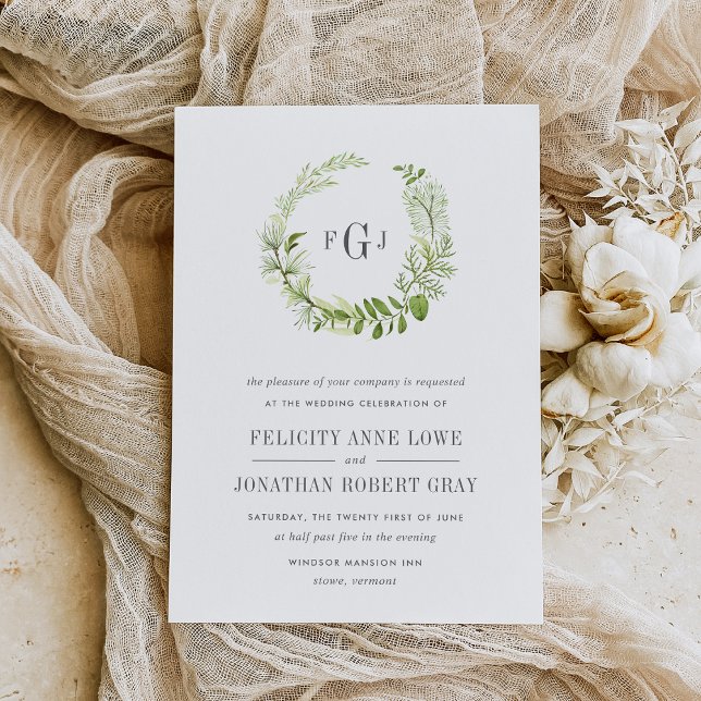 Wild Meadow Monogram Wedding Invitation (Creator Uploaded)