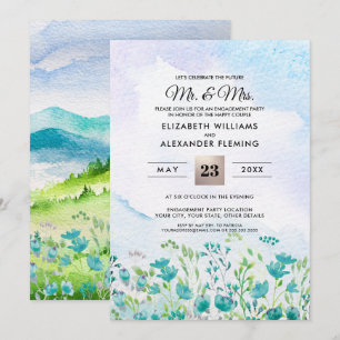 Wild Meadow   Spring Engagement Party Invitations