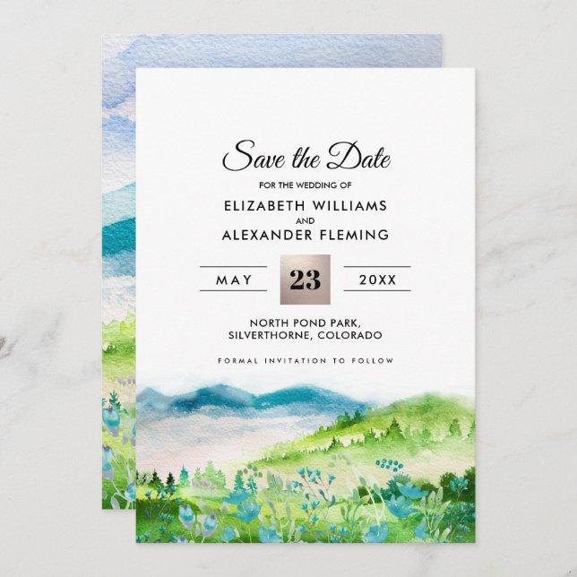 Wild Meadow | Spring Mountains Save the Date Cards (Front/Back)