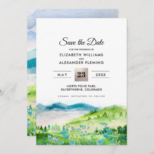 Wild Meadow   Spring Mountains Save the Date Cards