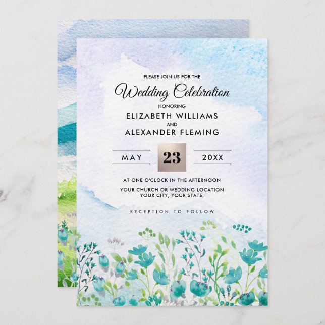 Wild Meadow | Spring Mountains Wedding Invitations (Front/Back)
