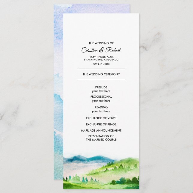 Wild Meadow | Spring Mountains Wedding Programs (Front/Back)
