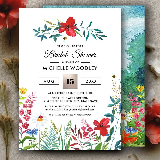 Wild Meadow | Summer Forest Bridal Shower Invitation (Creator Uploaded)