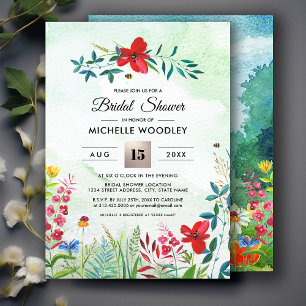 Wild Meadow Summer Forest Bridal Shower Invites