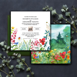Wild Meadow Summer Forest Wedding Invitations