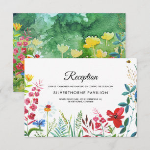 Wild Meadow   Summer Forest Wedding Reception Card