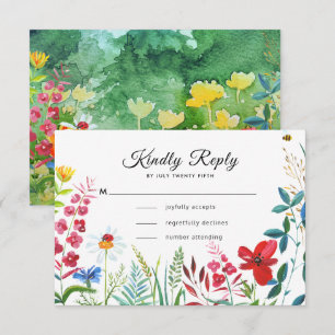 Wild Meadow Summer Forest Wedding RSVP Cards