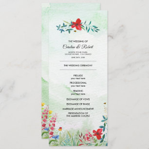 Wild Meadow   Summer Wildflowers Wedding Program